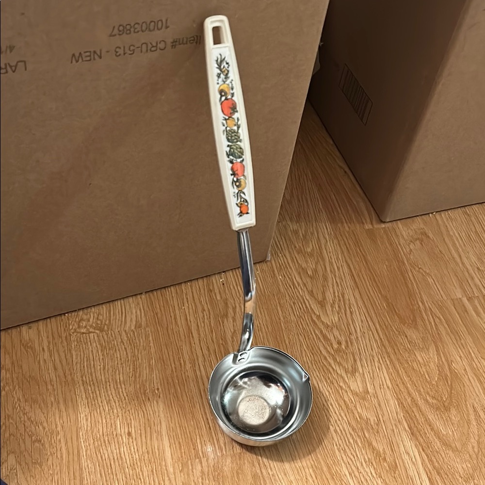 Vintage Floral Handle Stainless Steel Ladle